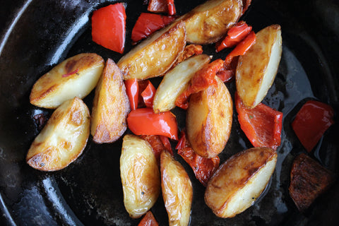 body be well - baked potatoes with peppers