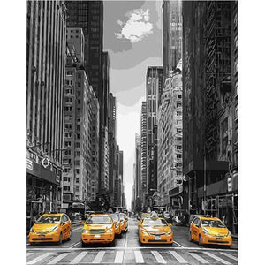 Taxis In New York Painting By Numbers Drawlify