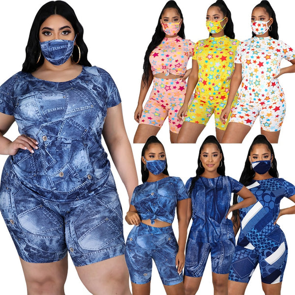 plus size summer short sets