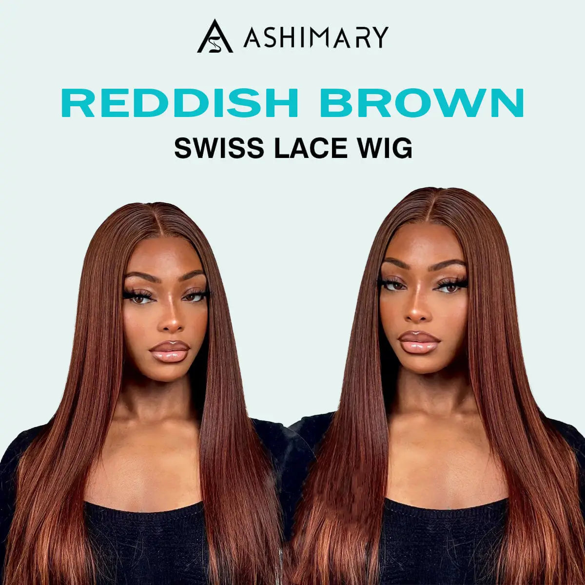 reddish brown lace front straight wig