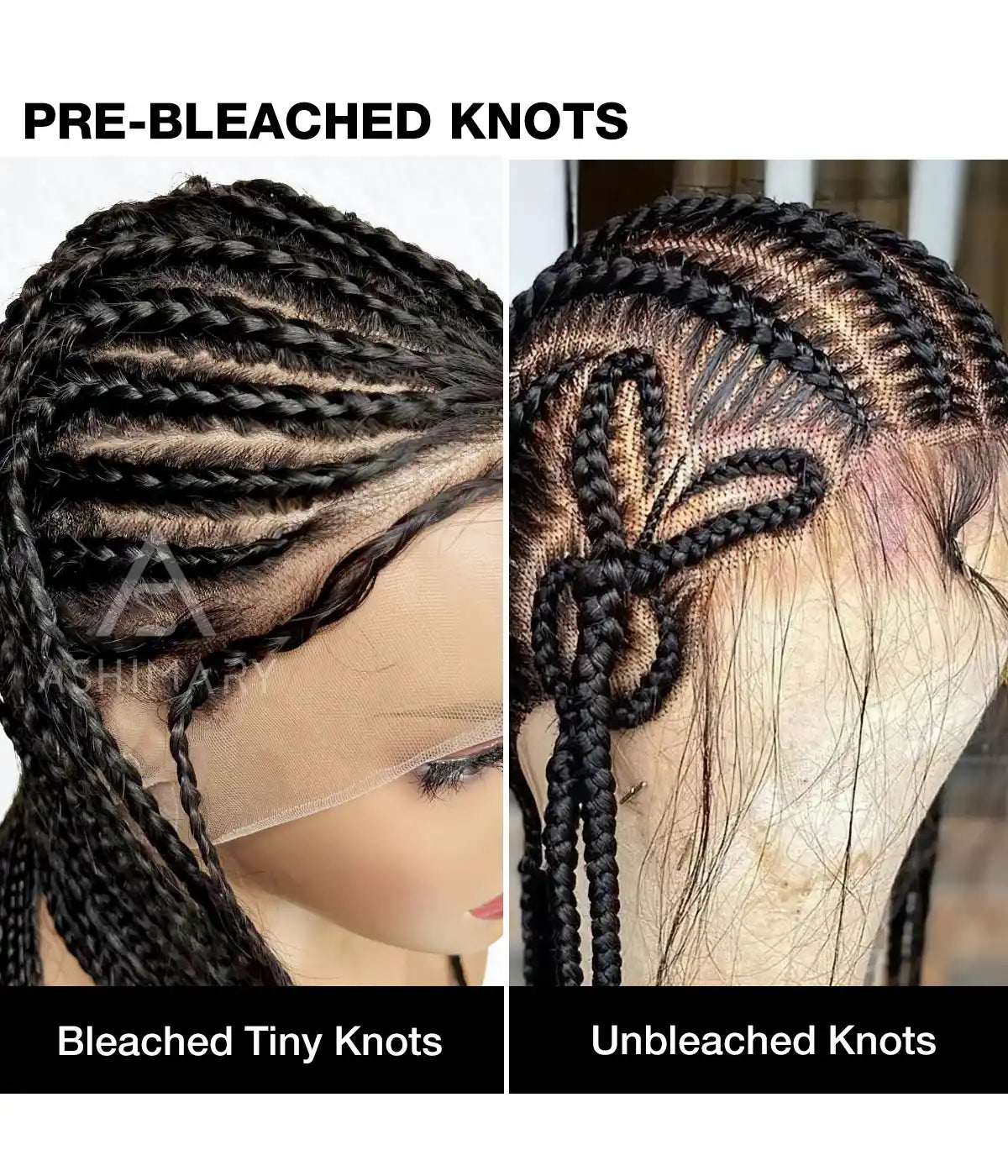 pre-bleached tiny knots for full lace wig can make braids