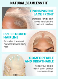 Ashimary Ash Blonde Color Body Wave Lace Frontal Wigs Online For Sale