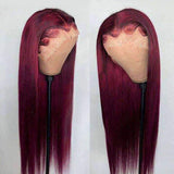 99j burgendy redwine color lace frontal wig