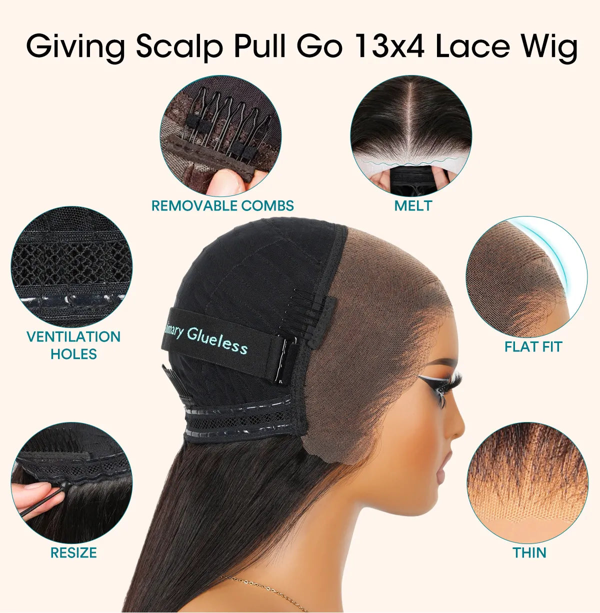 Brown with Ginger Highlights Body Wave 13x4 Transparent Lace Frontal Human Hair Wig