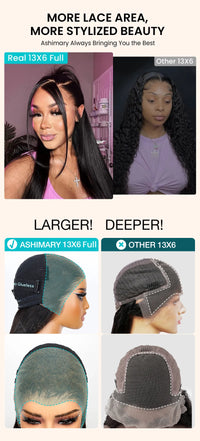 13x6 Full Transparent Lace Loose Deep Wave Wig Natural Black Color