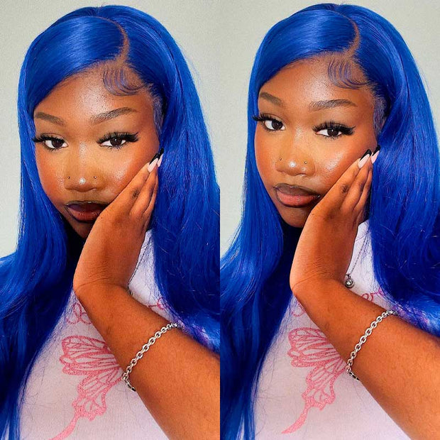 electric blue lace front wig