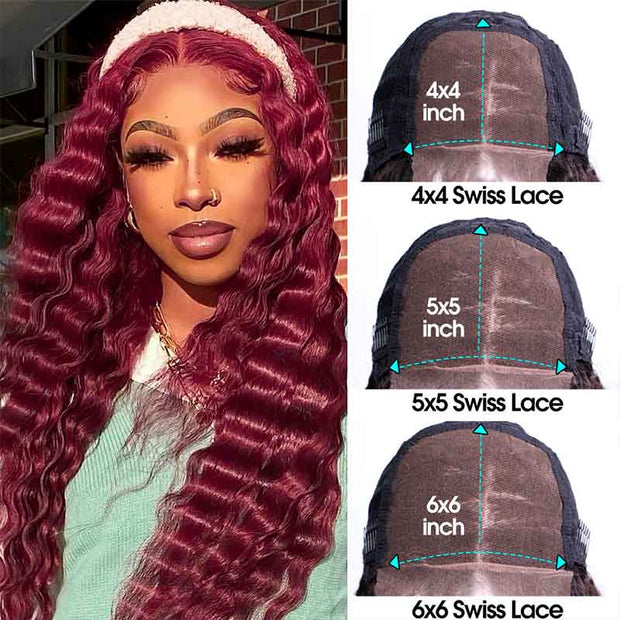 99j Burgundy Curly Hair 4x4 5x5 6x6 Glueless Lace Closure Wig Ashimary Ashimaryhair 