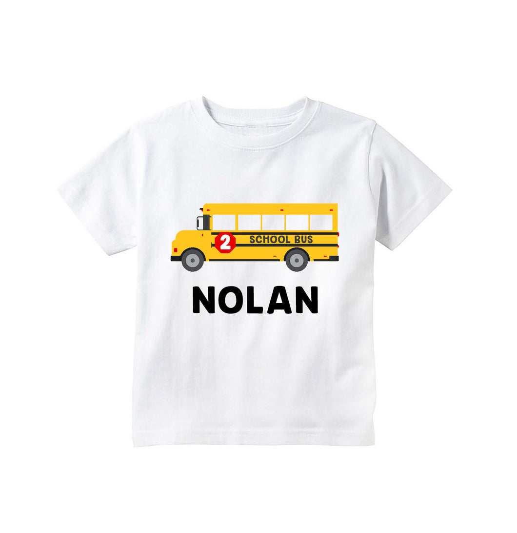 School Bus Birthday Party Personalized Shirt for Toddler Boys – Happy ...