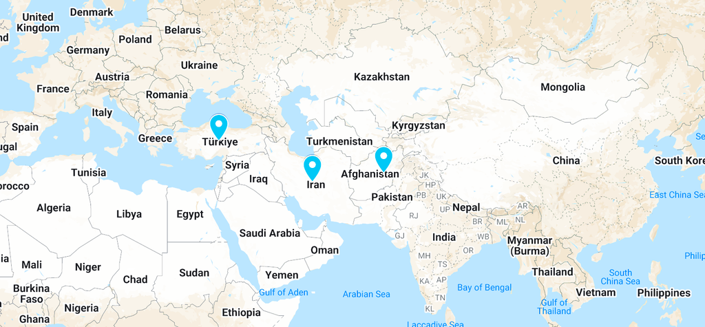 world map kilim origins Iran turkey Afghanistan