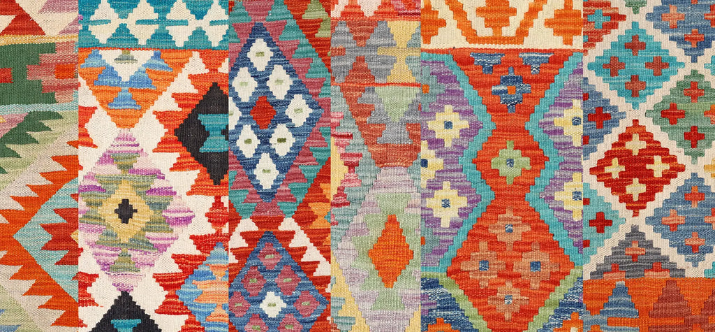kilim unique textured colourful rugs