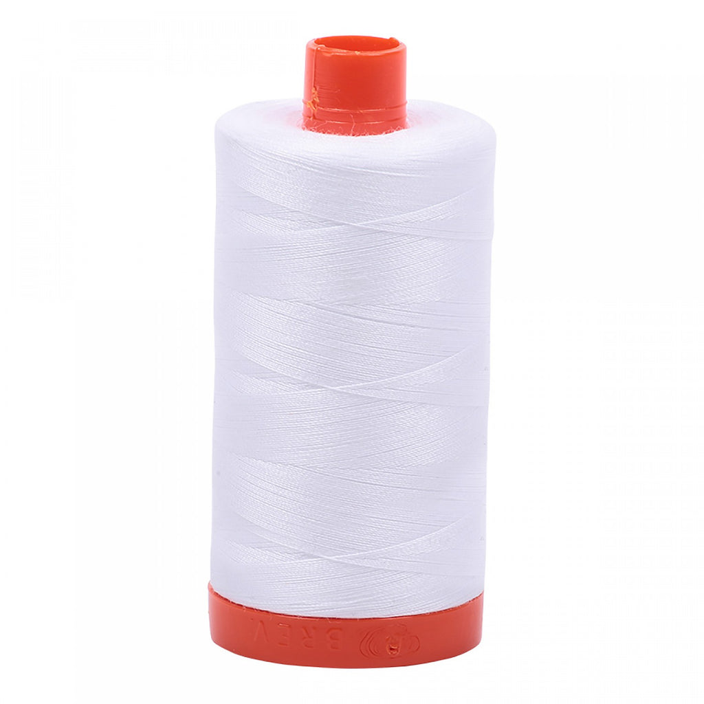 Aurifil 50wt White 100% Cotton Mako Thread