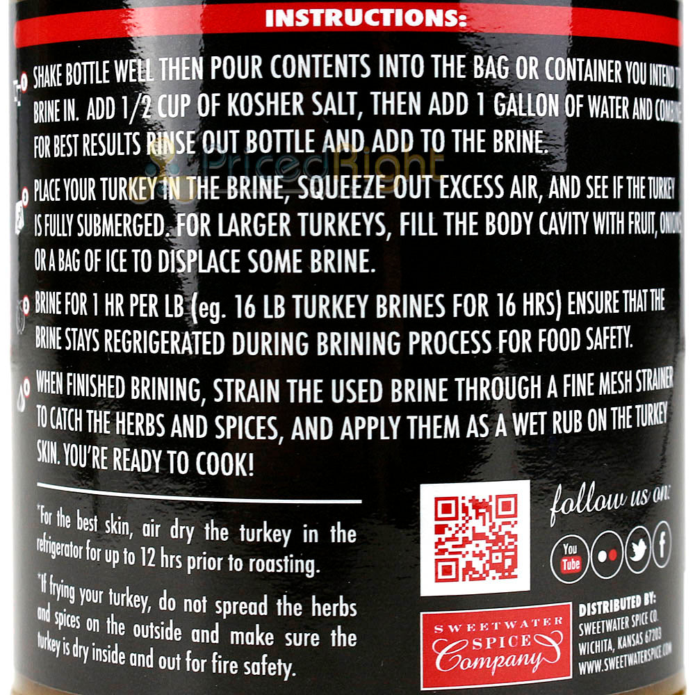 Sweetwater Spice Company Lemon Thyme Turkey Brine Bath Concentrate 16 Pricedrightsales