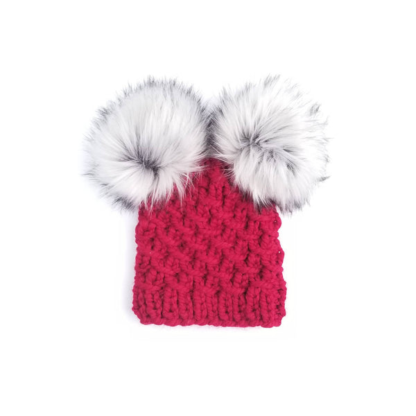 Mommy and Baby Hats - Silver Poms