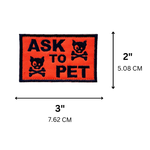 Ask to Pet Skull Embroidered Patch