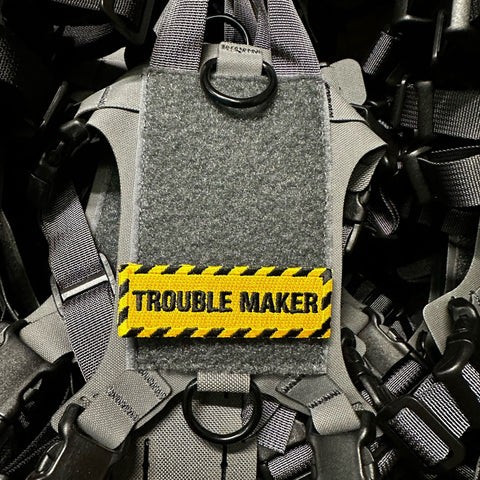 mini trouble maker morale patch for dog harness