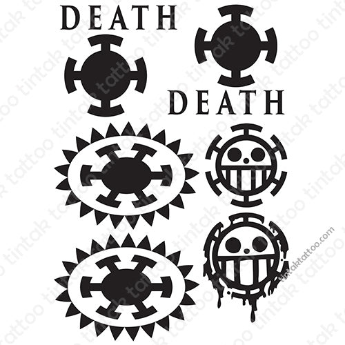 One Piece Trafalgar Law Tattoo Seal Sticker Body 4 Sheets Set Cosplay Japan  New  eBay