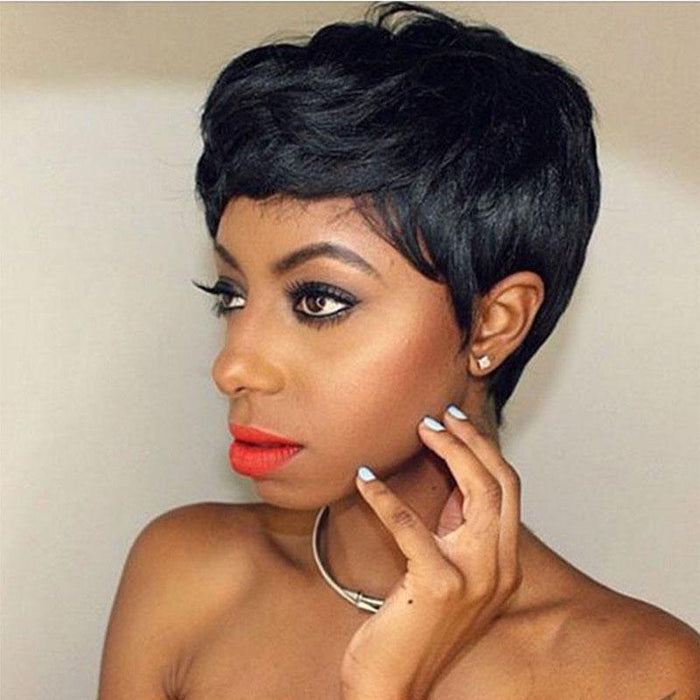 Luna 102 Pixie Layered Short Straight Hair Wig For Black Women