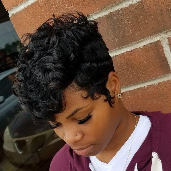 Luna A85 African American Short Curly Black Hair Wig For Women