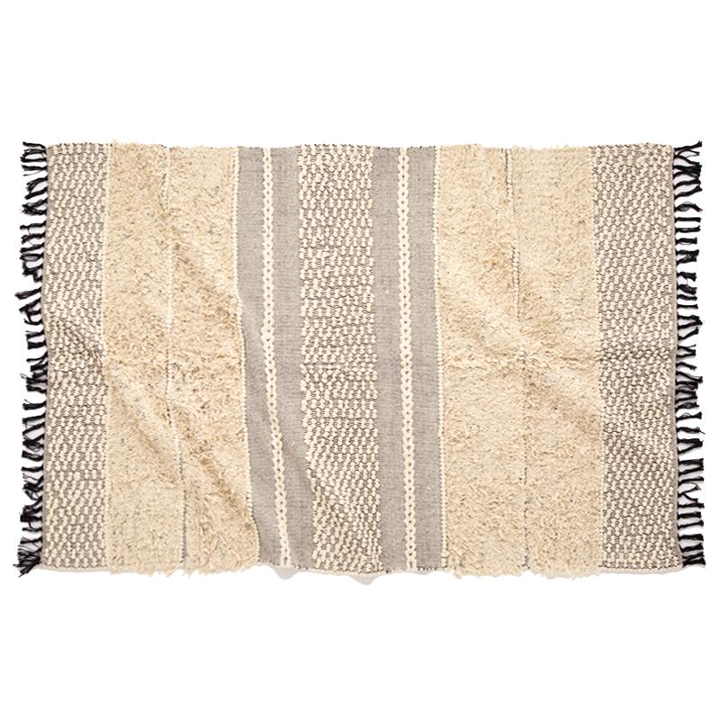 コットン100％のインド製手織りラグ COTTON TRIBAL RUG