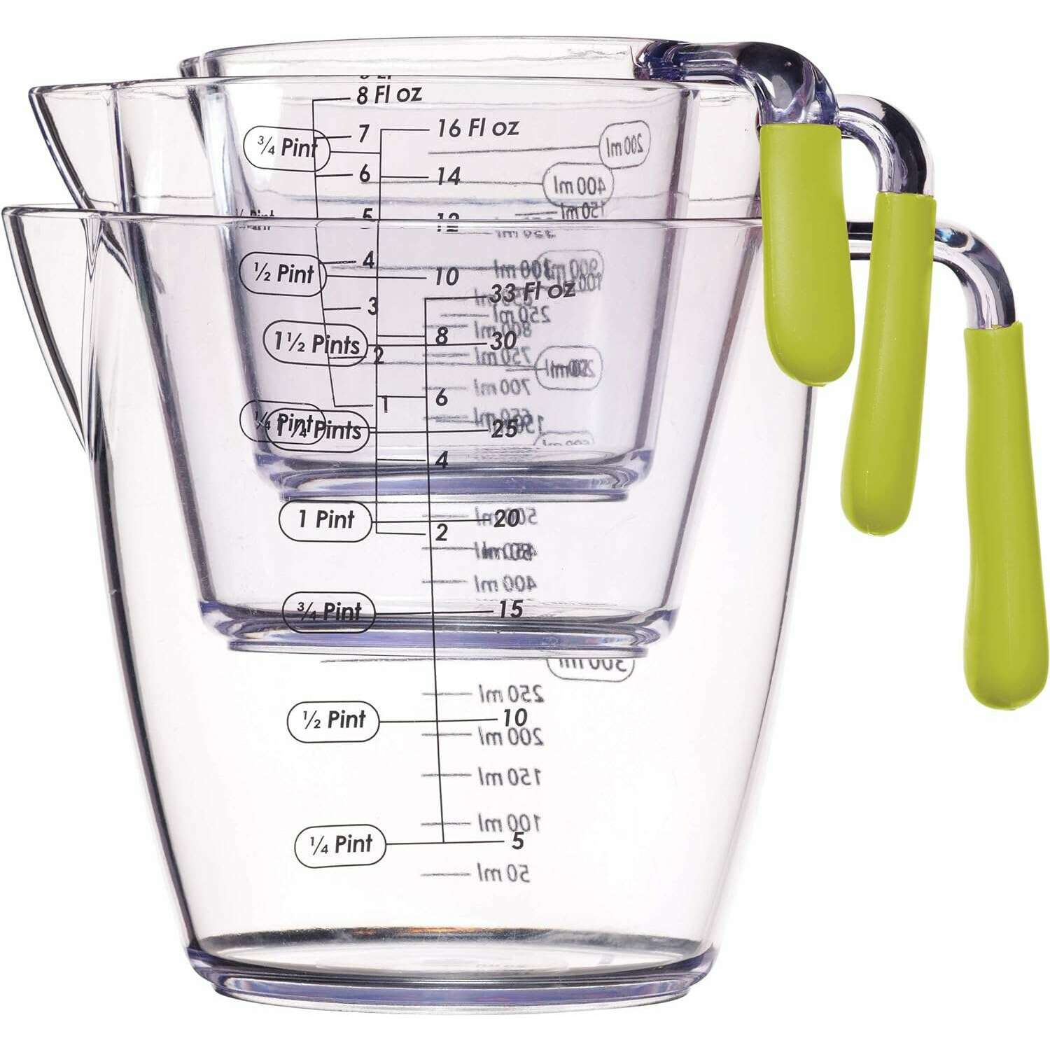 Colourworks 3 Piece, Acrylic Measuring Jug Set - Image 3