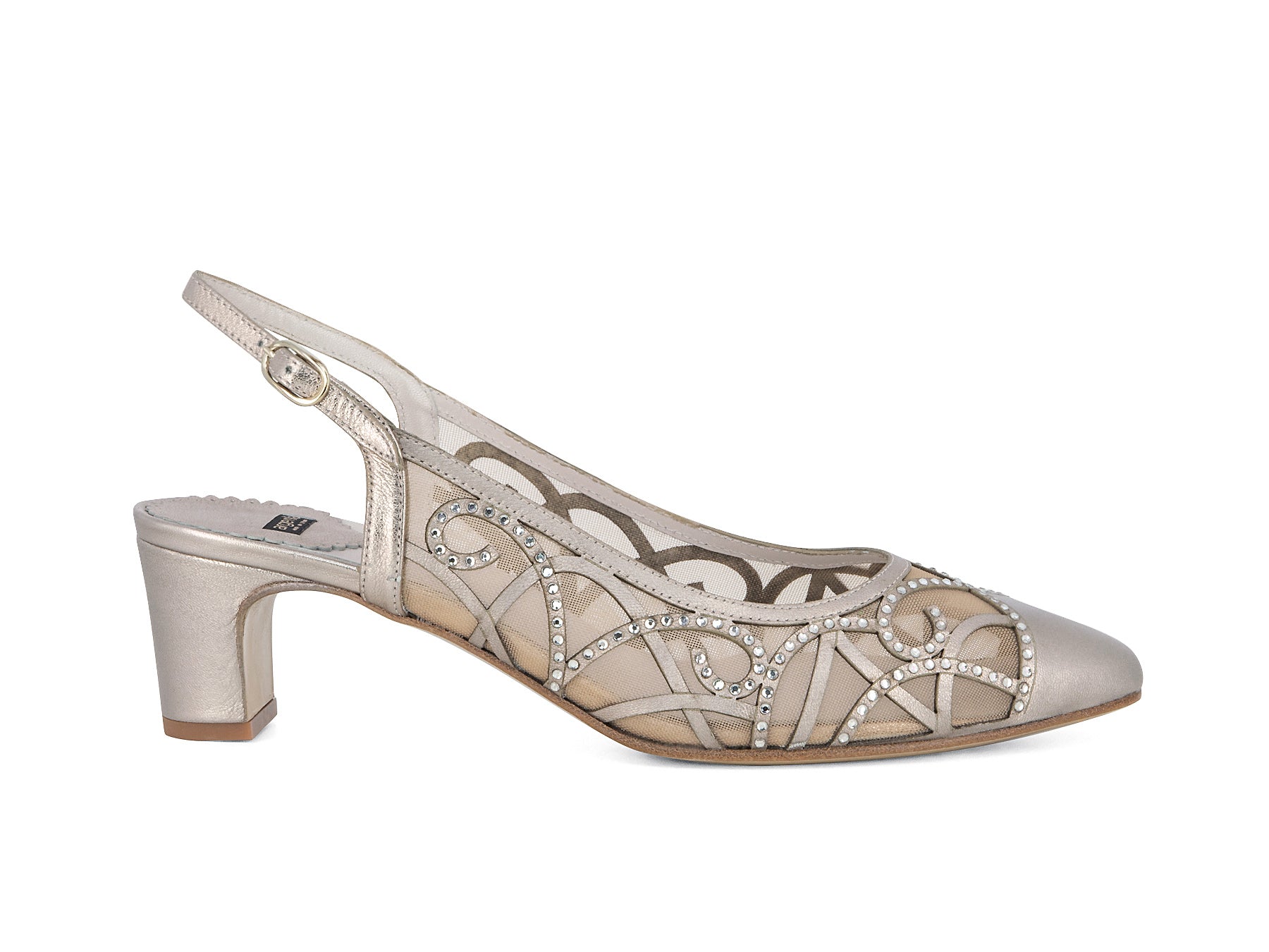 Amazon.com | Ladies Wedding Shoes Open Toe Kitten Heel Sandals Low Heels  Silver Satin 6CM Bride Party Dress Ankle Strap Slingback, Champagne, 5.5 UK  | Heeled Sandals