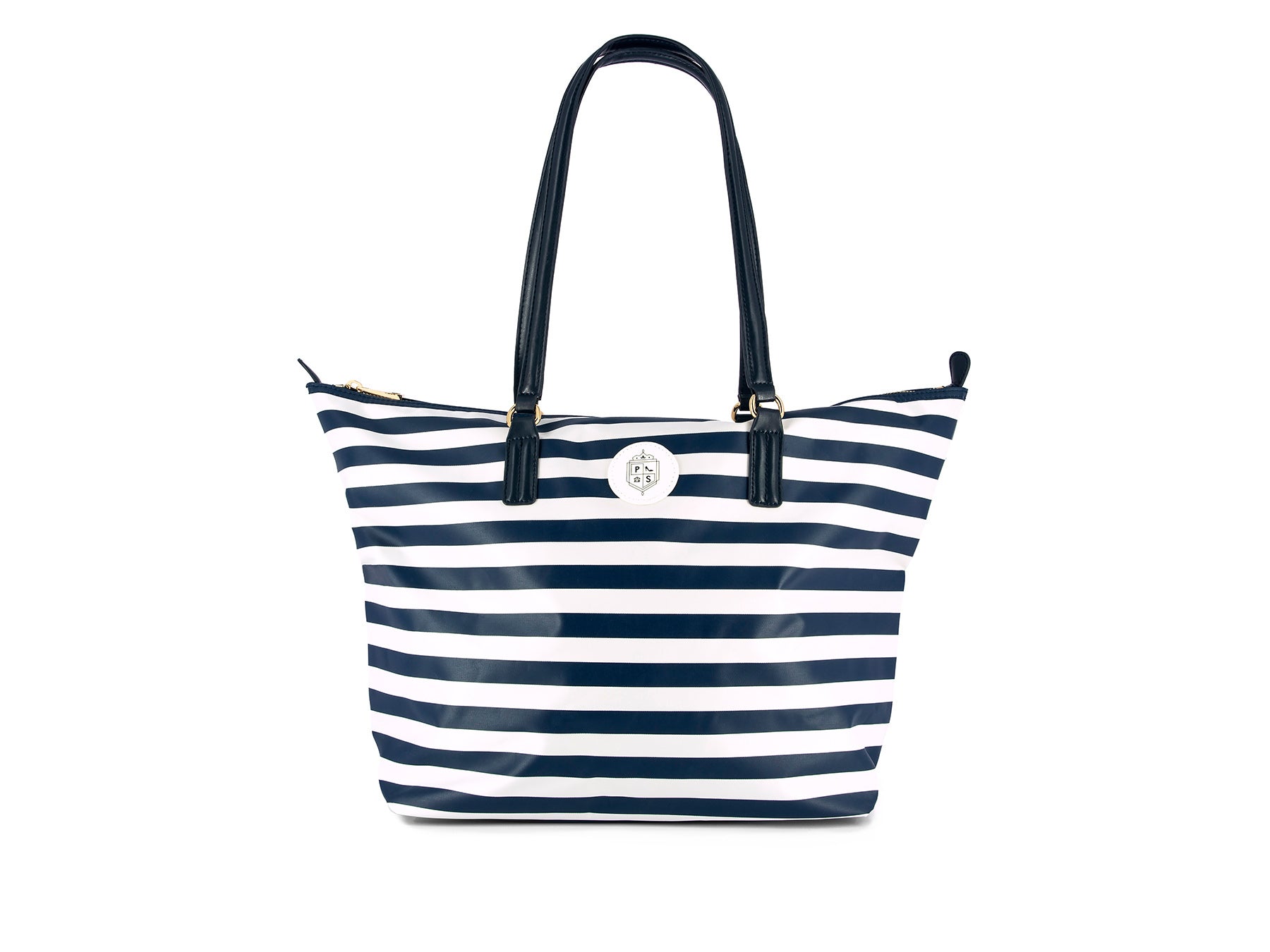 VERONICA TOTE BAG NAVY~WHITE STRIPE