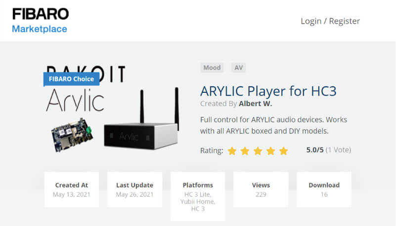 New Brilliant Smart Home Control: Fibaro HC3 & Arylic