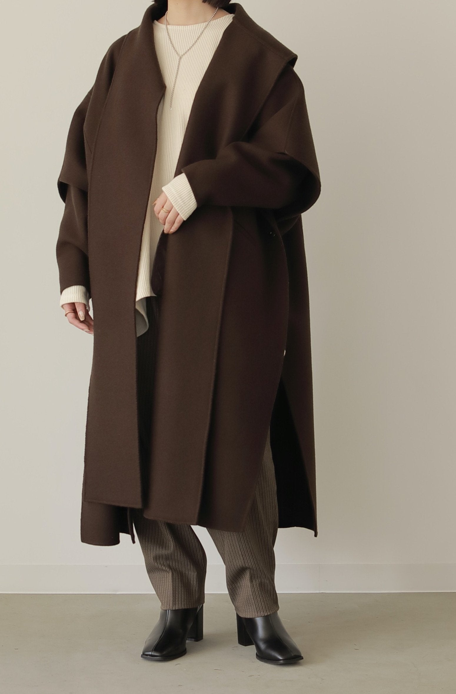 再入荷 】doubleface muffler wool coat / doubleface over wool jacket / do – louren store