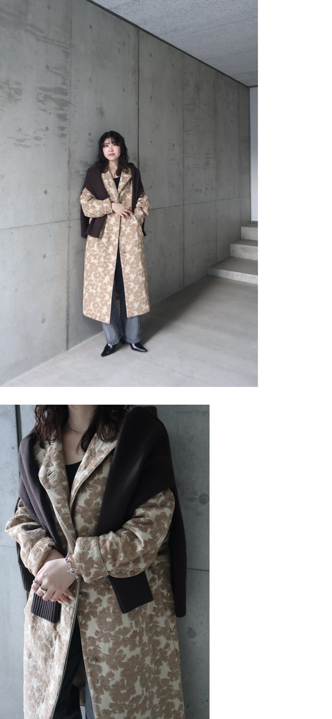 louren】flower mole jacquard coat | nate-hospital.com