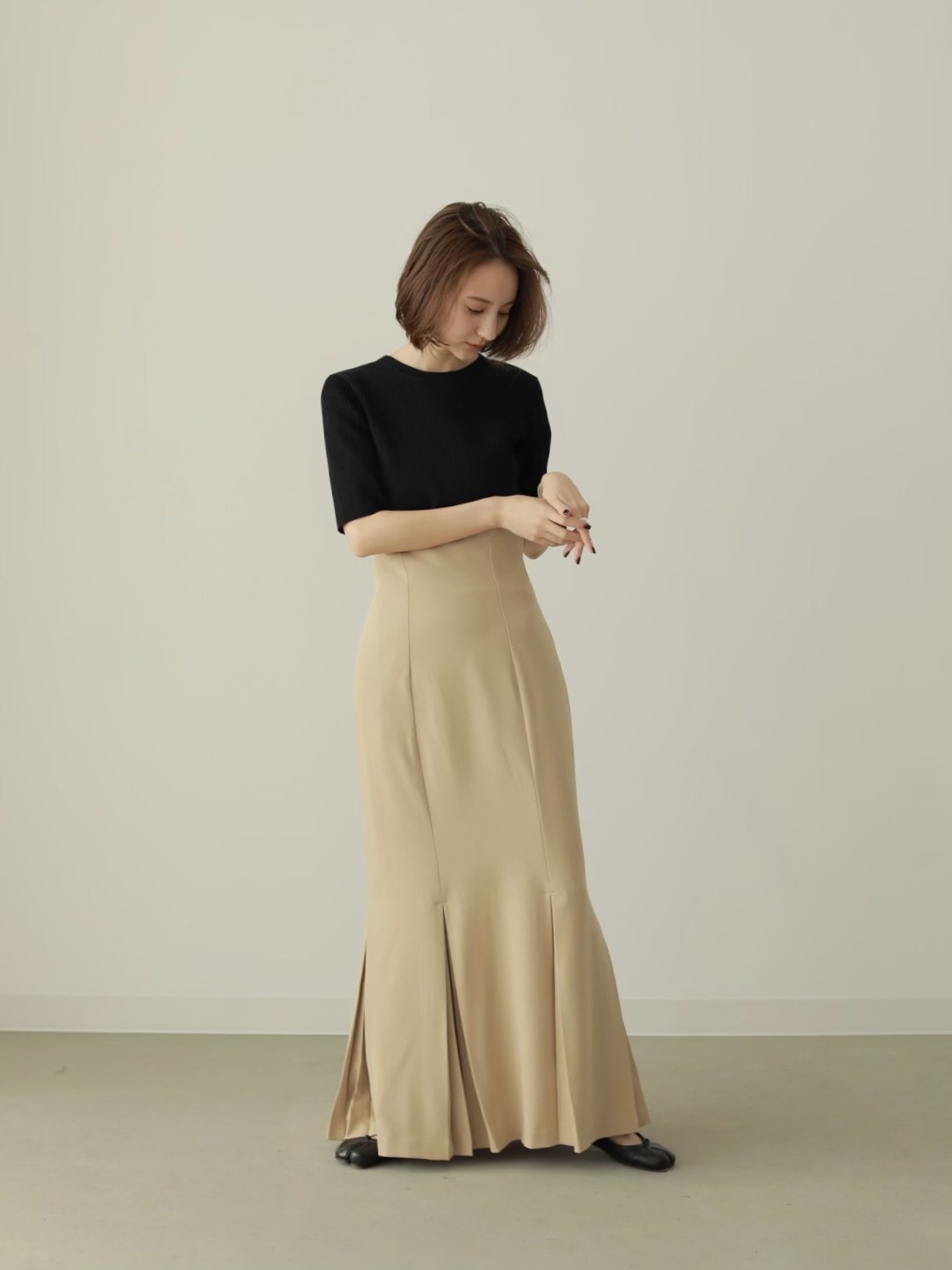 louren mermaid pleats skirt - ロングスカート