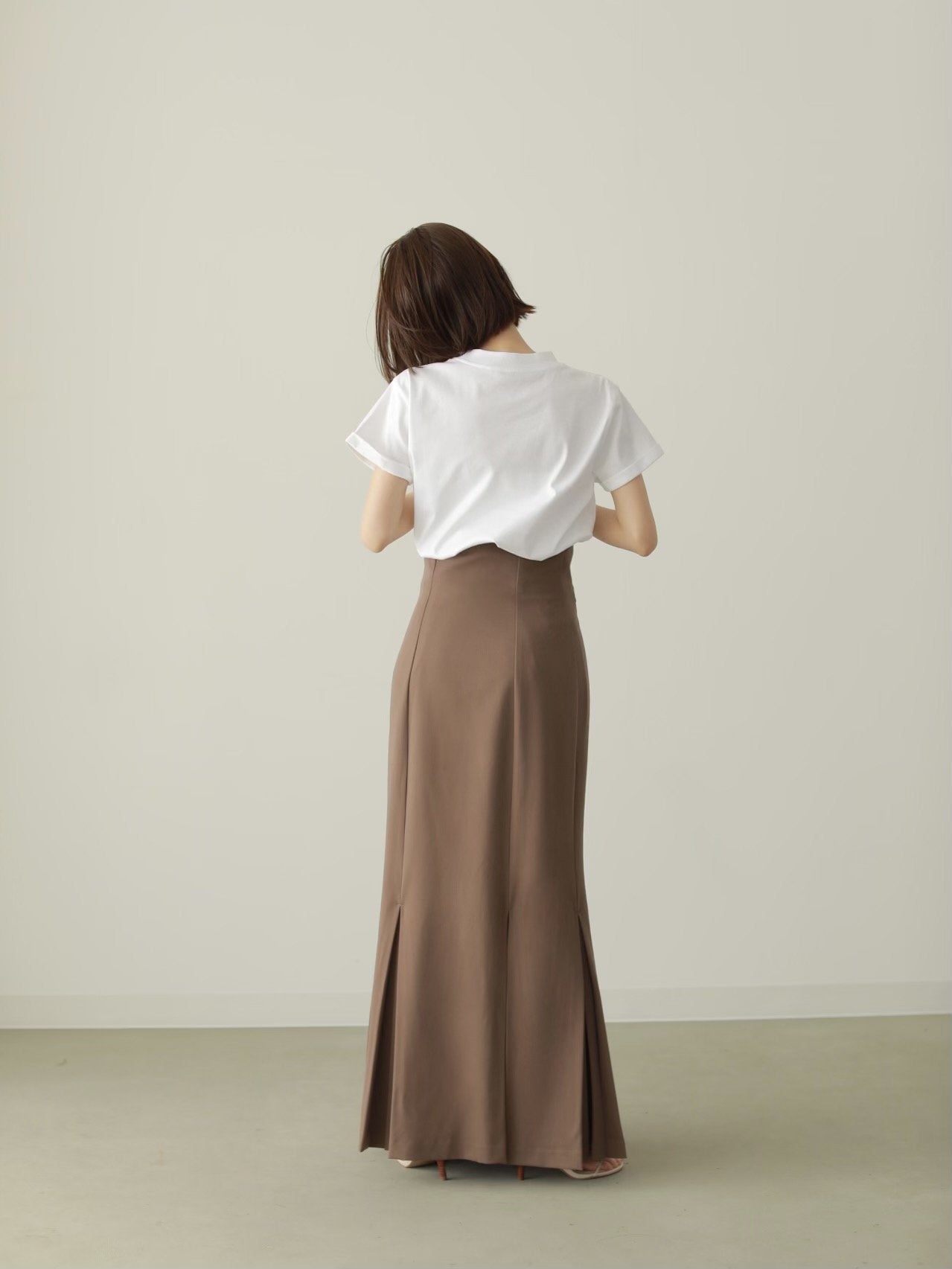 louren mermaid pleats skirt ブラウンSサイズ