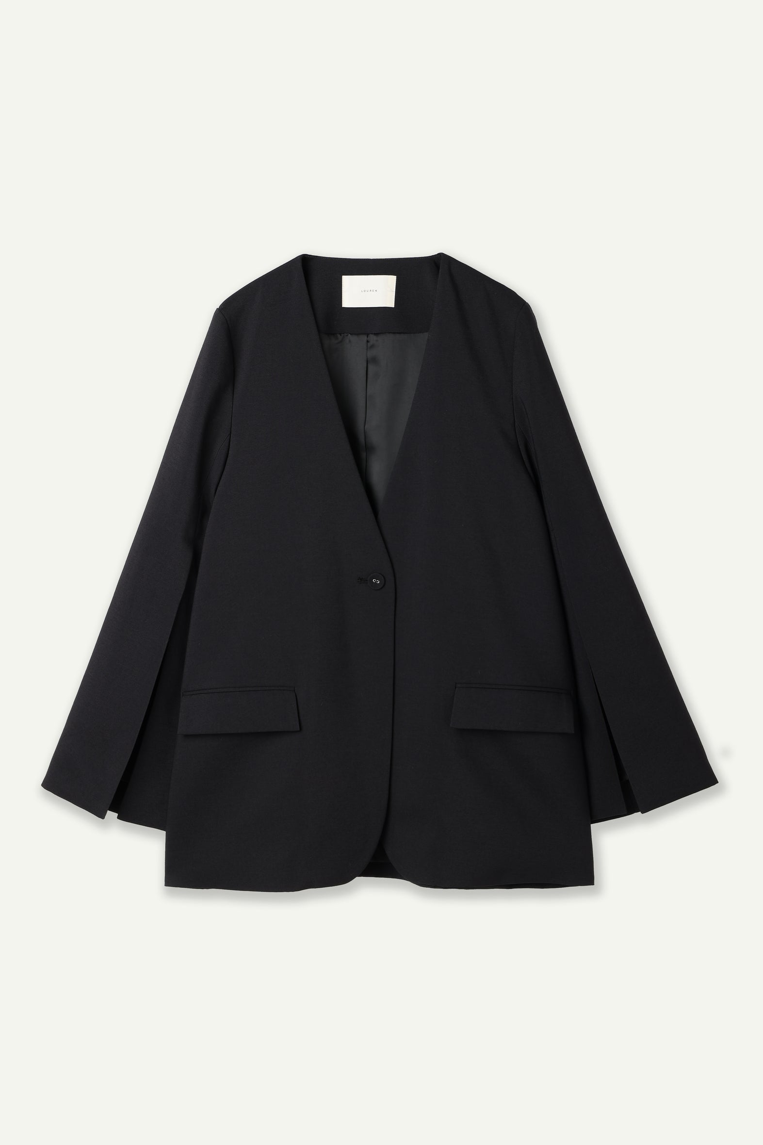 louren slit sleeve no collar jacket