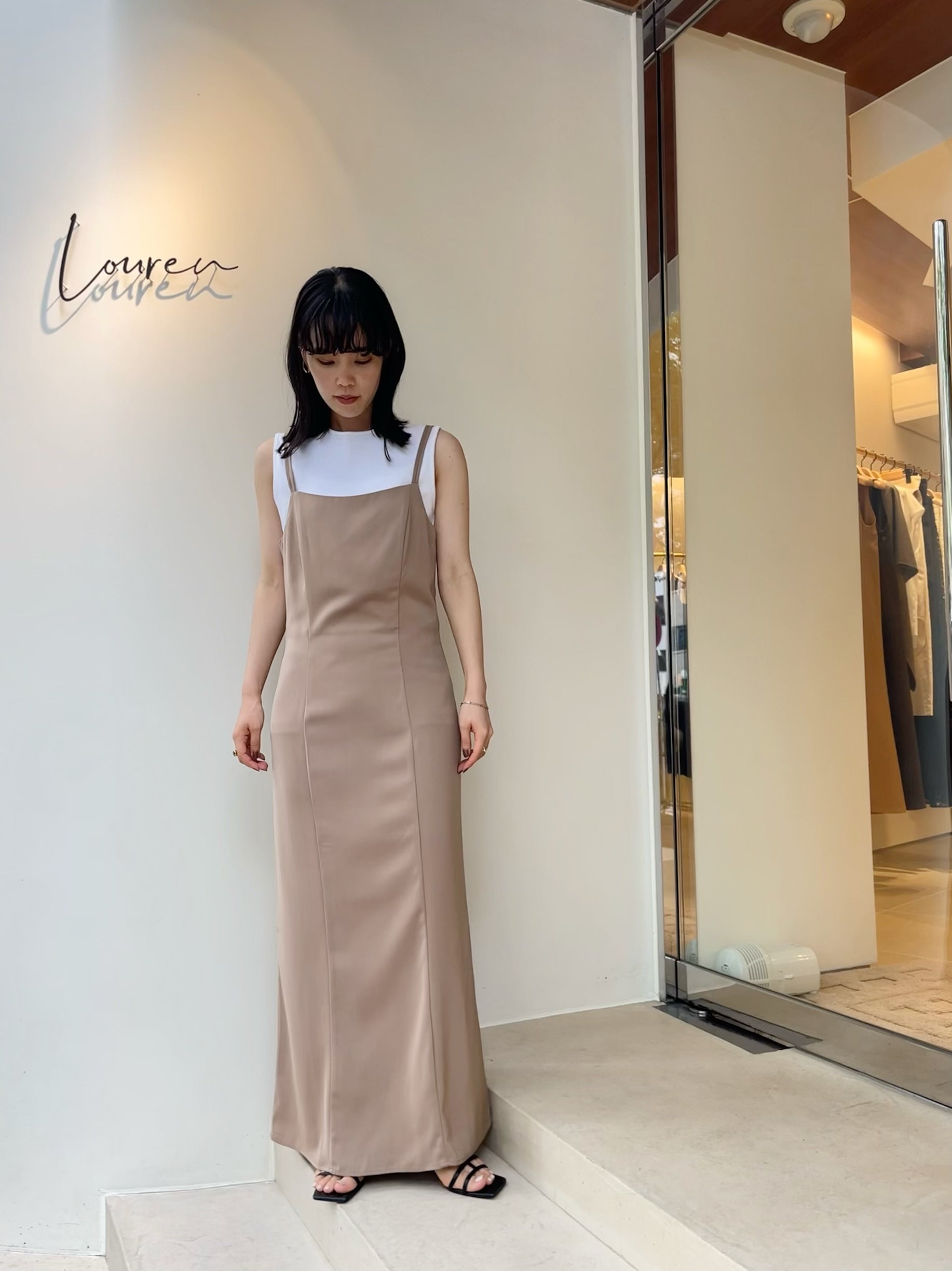 camisole pencil onepiece louren790cmウエスト