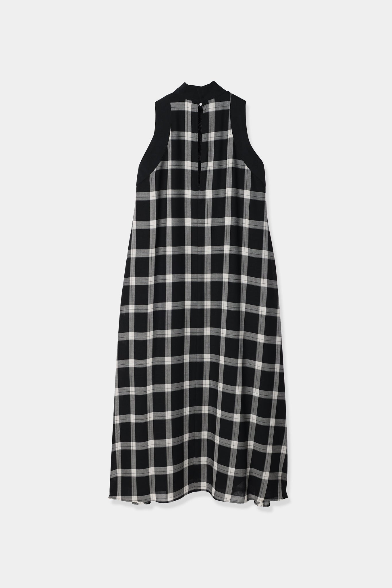 stand collar check dress – louren store