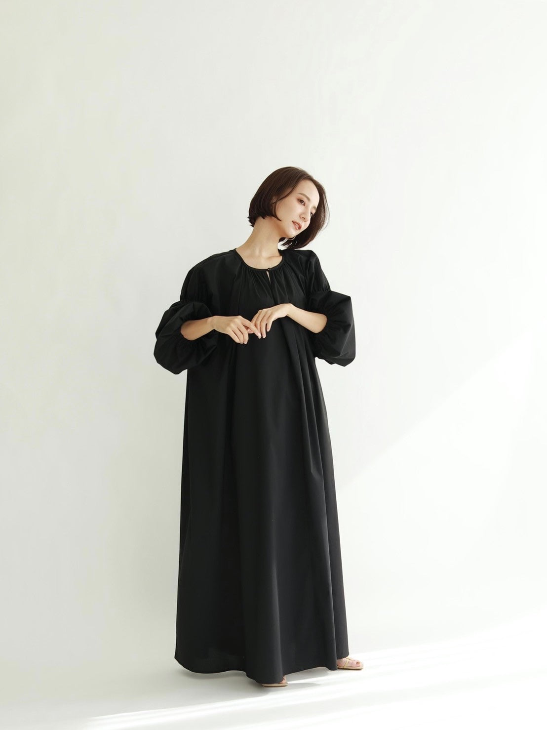 評判は ローレン louren Shiny volume sleeve dress | www.artfive.co.jp
