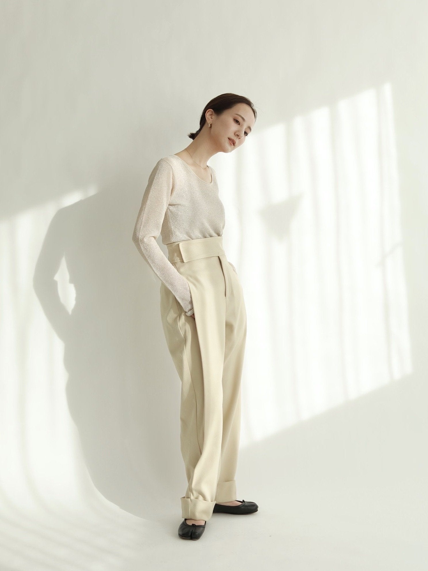 louren highwaist straight pants - カジュアルパンツ