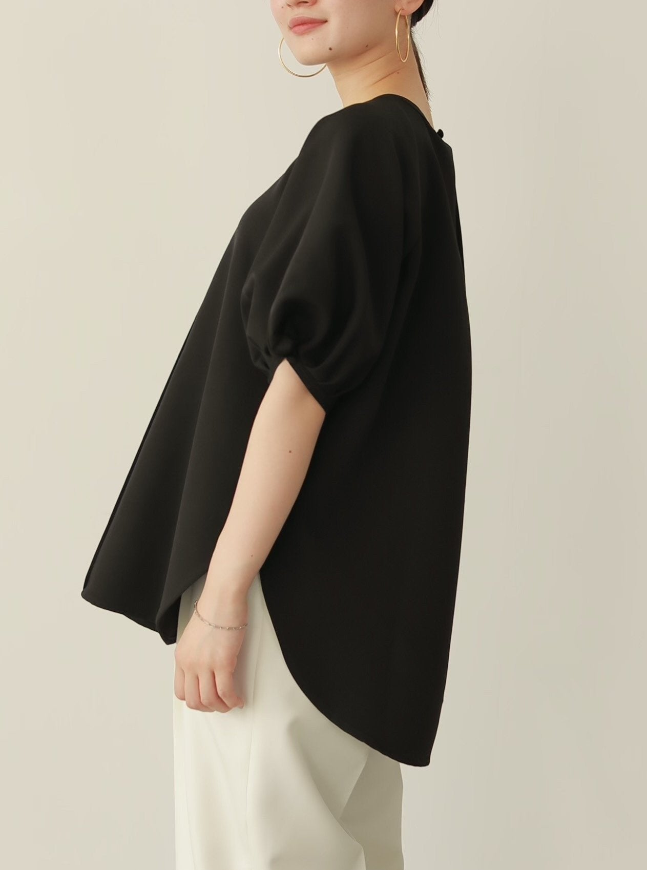 2021 SUMMER COLLECTION vol.1】DRAPE CAPE BLOUSE / PUFF SLEEVE OVER ...