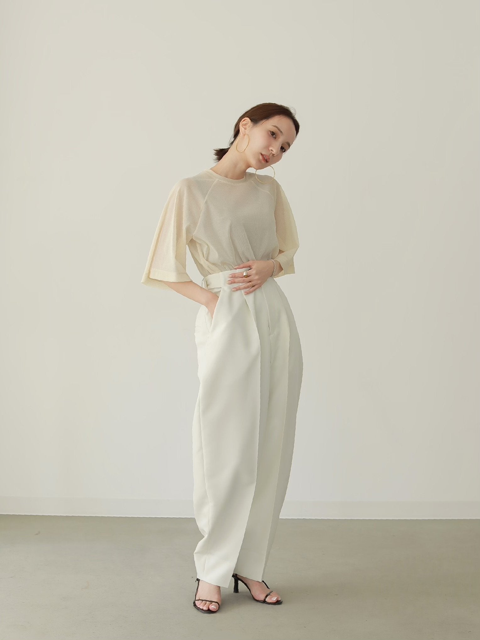 louren center press cocoon pants