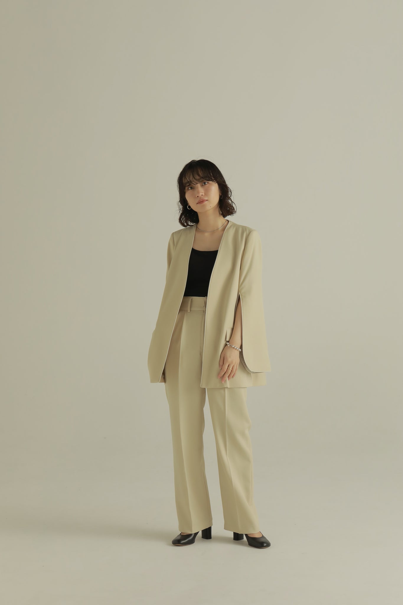 ＷＥＢ限定カラー有 louren slit sleeve backjacquard jacket - 通販