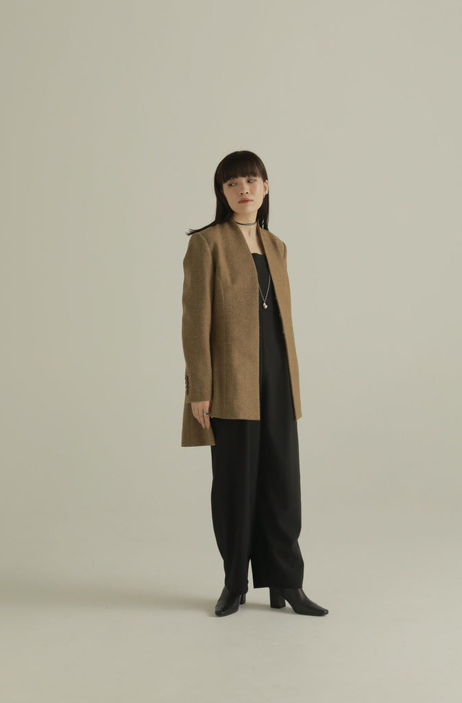 louren waistshape color nep tweed jacket - アウター