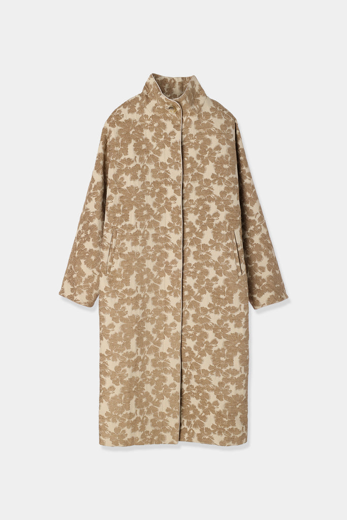 完売商品【louren】flower mole jacquard coat - ロングコート