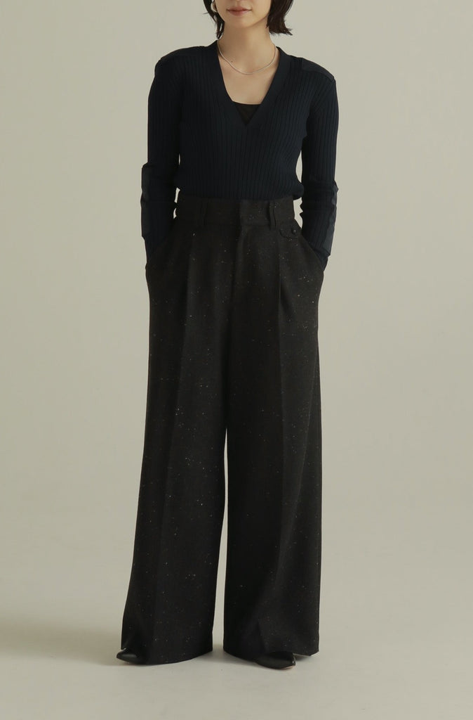 louren color nep tweed wide pants | www.carmenundmelanie.at