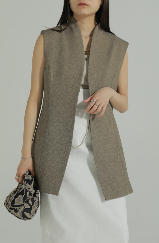 louren sharkskin shape vest - ベスト