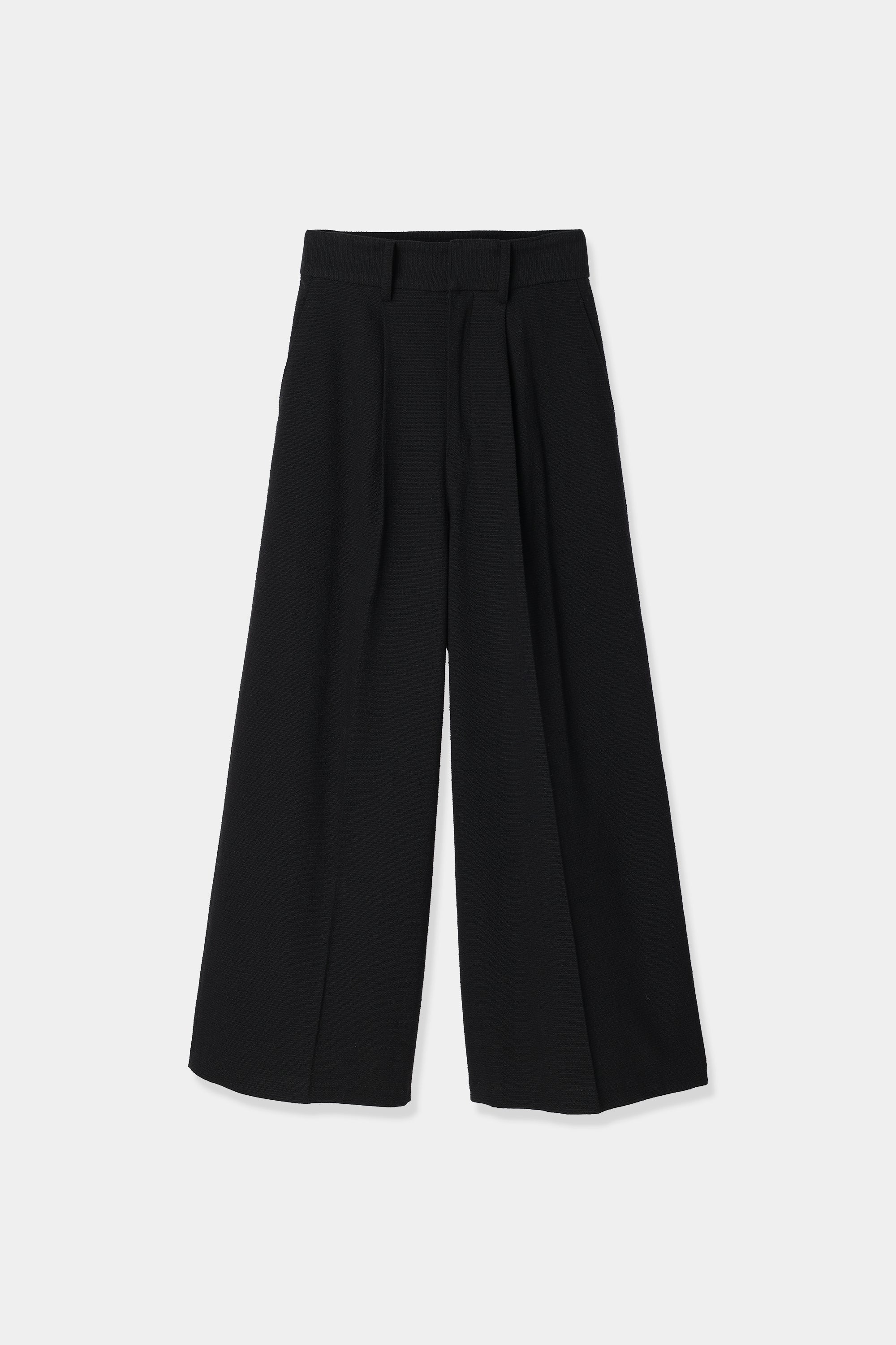 slub tweed wide pants