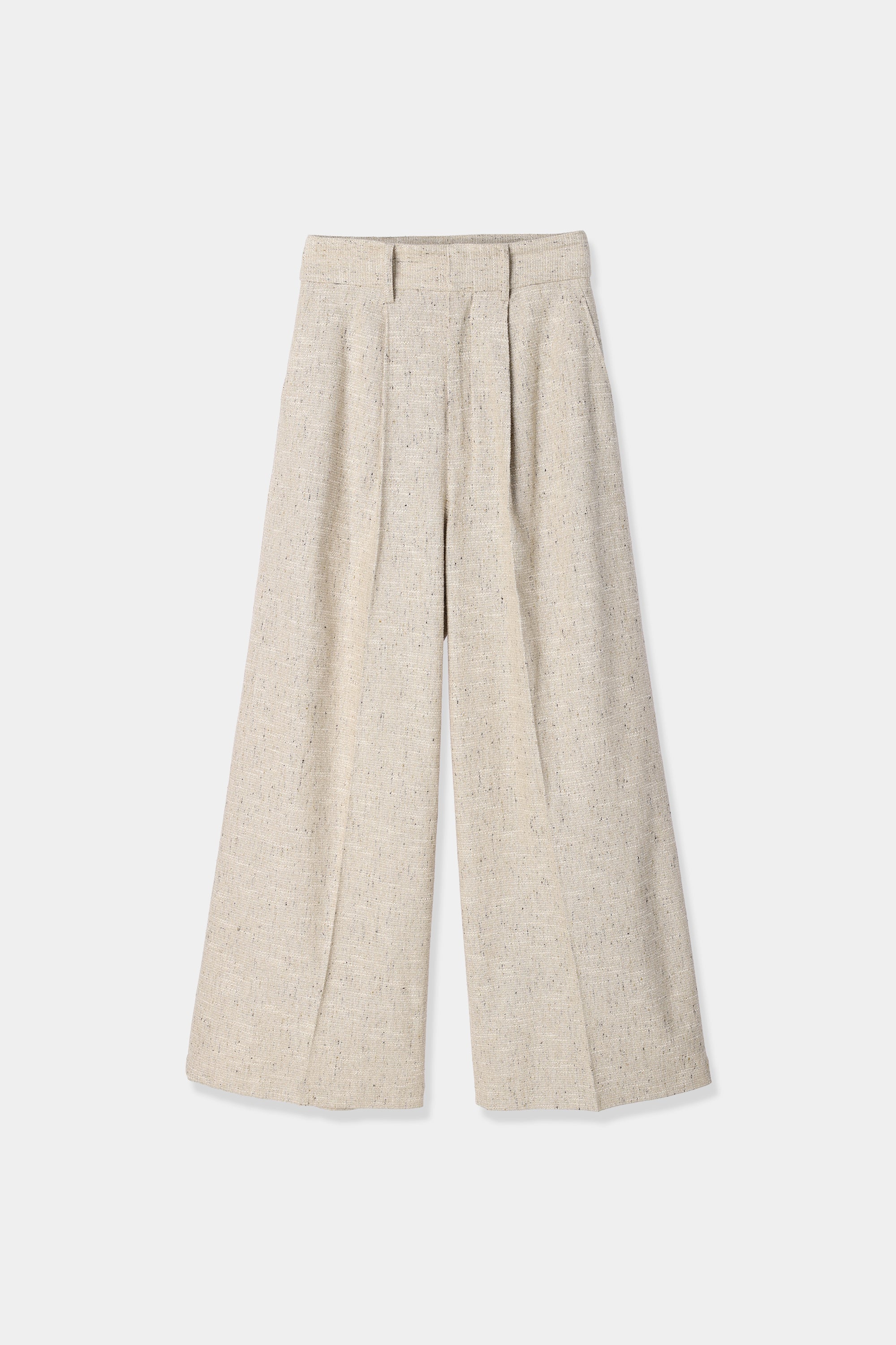 slub tweed wide pants