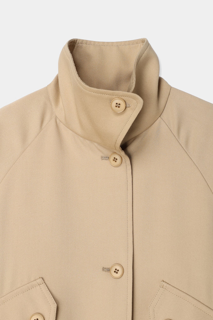 louren stand collar over coat-