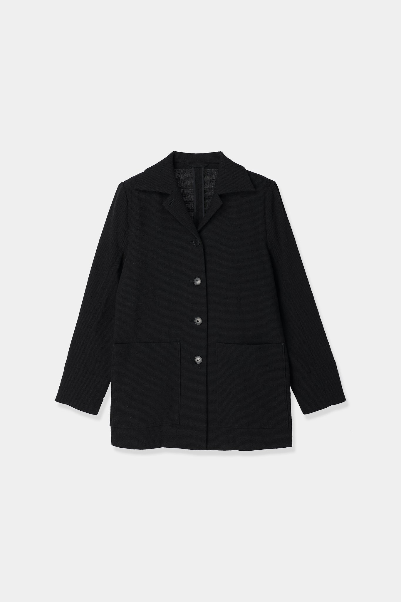 louren slub tweed jacket black-