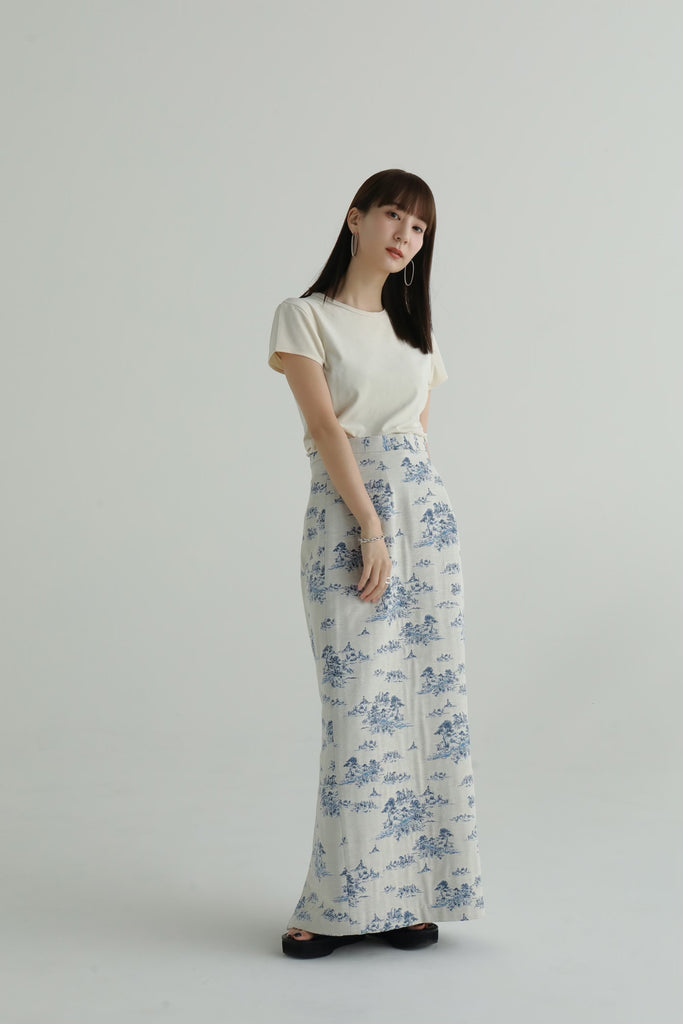 louren lakeside jacquard pencil skirt | horsemoveis.com.br