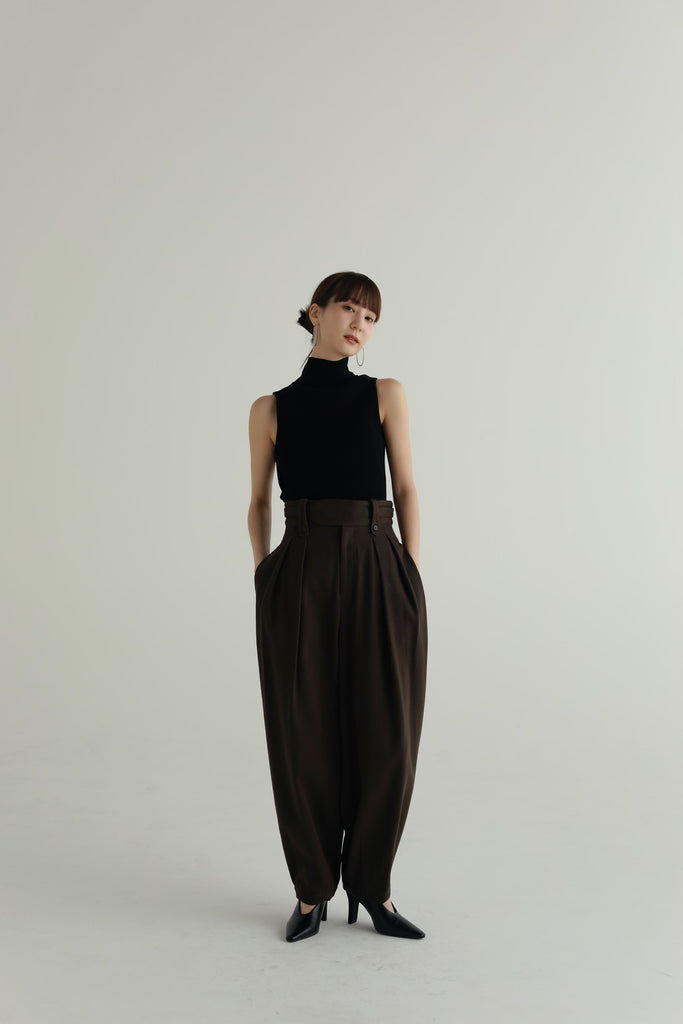 slub cotton cocoon pants – louren store