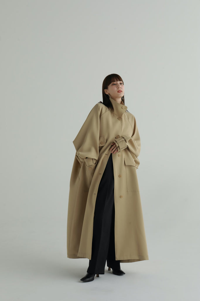 新品未使用】louren stand collar over coat-